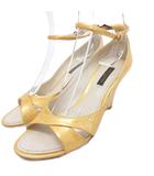 ルイヴィトン LOUIS VUITTON モノグラム サンダル ミュール エンボス加工 ウェッジソール 35.5 23cm 黄 イエロー ■IBO93