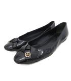 ルイヴィトン LOUIS VUITTON パンプス フラットシューズ ラウンドトゥ ロゴ金具 ロゴモチーフ 39 25cm 黒 ブラック ■IBO93