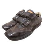 ルイヴィトン LOUIS VUITTON モノグラム スニーカー ローカット ベルクロ ロゴ シューズ 35.5 23cm 茶 ブラウン ■IBO93