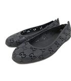 グッチ GUCCI GG フラットシューズ ラバー バレエシューズ 36 23cm 黒 ブラック ■IBO93