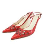ミュウミュウ miumiu パンプス ヒール ポインテッドトゥ エナメル 赤 レッド 36 1/2 約23.5㎝ ■IBO93