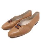 シャネル CHANEL ココマーク フラットシューズ バレエシューズ ラウンドトゥ ロゴモチーフ 35 22cm 茶 ブラウン ■IBO93