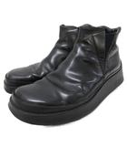 プラダ PRADA サイドゴアブーツ スクエアトゥ 厚底 レザー 皮革 5.5 24.5cm 黒 ブラック