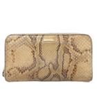 フェンディ FENDI パイソン柄 長財布 ウォレット ラウンドジップ ロゴ金具 ロゴジップ 小銭入れ有 ベージュ