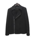 ドルチェ&ガッバーナ ドルガバ DOLCE&GABBANA ウールライダースジャケット ダブル ブルゾン ロゴジップ 46 黒 ブラック G9980T FU2HN