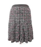 シャネル CHANEL ココマーク ツイードスカート フレアスカート ひざ丈 絹 シルク100% 36 黒 ブラック ピンク P30547W03870 ■IBO96