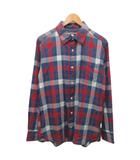 トミーヒルフィガー TOMMY HILFIGER チェックシャツ 長袖 オーバーサイズ コットン XL 赤 レッド 紺  ネイビー ■IBO96