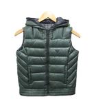 アルマーニ ジュニア ARMANI Jr 美品 リバーシブル ダウンベスト ジャケット ロゴ刺繍 ネイビー グリーン 8A