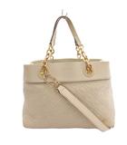 トリーバーチ TORY BURCH ショルダーバッグ ハンド 2WAY ゴールドカラー金具 レザー 白 ホワイト /FF