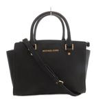 マイケルコース MICHAEL KORS トートバッグ ショルダー 2WAY 皮革 レザー ロゴ 黒 ブラック /FF ■IBO100