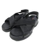 プラダスポーツ PRADA SPORT サンダル ミュール ストラップ 厚底 プラットフォーム 37.5 黒 ブラック ■IBO100