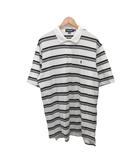 ポロゴルフ ラルフローレン POLO GOLF RALPH LAUREN ポロシャツ 半袖 ボーダー柄 オーバーサイズ XXL 白 ホワイト 黒 ブラック ■IBO100