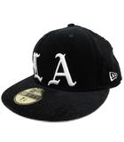 シュプリーム SUPREME × NEW ERA 59FIFTY キャップ 帽子 LA 刺繍 ワッペン 7 1/4 黒 ブラック