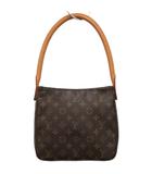 ルイヴィトン LOUIS VUITTON ルーピングMM M51146 モノグラム ショルダーバッグ ワンショルダー セミショルダー ハンドバッグ 総柄 茶 ブラウン ☆AA★