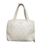 シャネル CHANEL ココマーク ワイルドステッチ トートバッグ ハンドバッグ キルティング ロゴ金具 ゴールド金具 レザー 皮革☆AA★