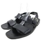 プラダ PRADA サンダル ミュール ダブルストラップ レザー 皮革 9 29cm 黒 ブラック ■IBO100
