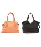 トリーバーチ TORY BURCH 2点セット まとめ Tロゴ ハンドバッグ レザー ベージュ 黒 ブラック /JS