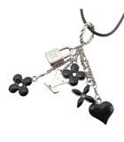 M65391 パンダンティフ スウィートモノグラム LVロゴ ネックレス アクセサリー チャーム シルバーカラー 黒 ブラック