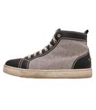 クリスチャンルブタン Christian louboutin Louis Flat ルイスフラット ハイカットスニーカー レザー キャンバス 黒 ブラック 白 ホワイト ■IBO101