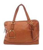 ラルフローレン RALPH LAUREN トートバッグ ショルダー 2WAY レザー ロゴ プレート 茶 ブラウン /FF ■IBO101