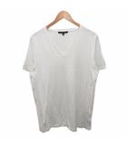 Tシャツ カットソー 半袖 Vネック ロゴプリント L 白 ホワイト 235090 X3469 ■IBO101