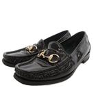 グッチ GUCCI ローファー スリッポン エナメル ホースビット 34.5 黒 /FF ■IBO101