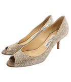 ジミーチュウ JIMMY CHOO パンプス オープントゥ ラメ 35.5 シルバーカラー /FF ■IBO101