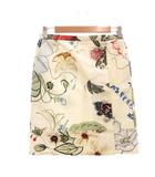 グッチ GUCCI イタリア製 スカート ボタニカル柄 ひざ丈 36 ベージュ 緑 グリーン キャンバス 367789 ZEP05 /NU ■IBO101