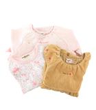 ミキハウス mikihouse 半袖Tシャツ ワンピース オールインワン 3点セット まとめ売り 80 ピンク 茶 ブラウン /OB