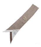 グッチ GUCCI GGロゴ シルクスカーフ リボンタイ ゴールド金具 ロゴ金具 茶 ブラウン アイボリー ■IBO103