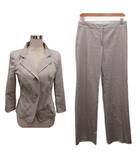 マックスマーラ MAX MARA 白タグ スーツ テーラードジャケット パンツ スラックス US8 約M-L グレー ■IBO103