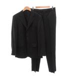 ポールスミス PAUL SMITH デルフィノ スーツ セットアップ ジャケット パンツ ストライプ ウール シングル XL 黒 ブラック /FF ■IBO105