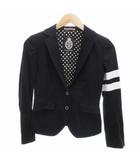 ギルドプライム GUILD PRIME テーラードジャケット シングル 総裏地 34 黒 ブラック 白 ホワイト /UD