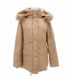 イネド INED 21AW 3Wayショートダウンコート ジップアップ フーデット付 ラクーンファー 9 ベージュ 26-14116004 /GV