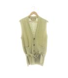 グッチ GUCCI Belted rib wool knit vest ニットベスト ジレ ベルト付き S ライトグリーン 673870 /DF ■OS