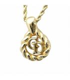 クリスチャンディオール Christian Dior ヴィンテージ ネックレス アクセサリー ペンダント CDロゴ ツイスト ゴールド色 ■GY18 /MQ ■OH