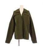 ジルサンダー JIL SANDER シャツ ブラウス 長袖 Vネック 無地 32 カーキ /BB