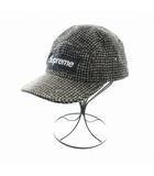 シュプリーム SUPREME 17AW Boucle Houndstooth Camp Cap キャップ 帽子 ロゴ 千鳥格子 黒 ブラック ■GY12 /MQ