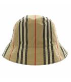 バーバリー BURBERRY バケットハット リバーシブル 帽子 ノバチェック ベージュ 黒 ブラック /MW ■GY19