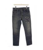 × MLB NEW YORK YANKEES 408637 / デニム ジーンズ USED加工 ブルー