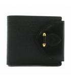 クリスチャンディオール Christian Dior 財布 二つ折り レザー トロッター柄 総柄 ゴールド金具 黒 ブラック /XZ ■GY11