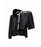 エルメス HERMES スウェットセットアップ フーディ パーカー ジップアップ 長袖 ショートパンツ ライン M 紺 ネイビー 71-5761 ☆AA★