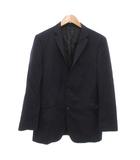 バーバリーブラックレーベル BURBERRY BLACK LABEL テーラードジャケット 赤ストライプ 2B サイドベンツ 40 ダークネイビー /JS