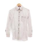 バーバリーブラックレーベル BURBERRY BLACK LABEL ワイシャツ ストライプ 長袖 39 紫 パープル 白 ホワイト /JS