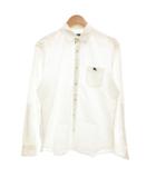 バーバリーブラックレーベル BURBERRY BLACK LABEL ワイシャツ 胸ポケット ロゴ刺繍 長袖 2 白 ホワイト /JS