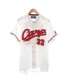 ミズノ MIZUNO 美品 広島東洋カープ KIKUCHI 33 ユニフォーム 刺繍 半袖 L 白 ホワイト /AE