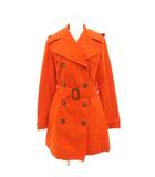 バーバリー BURBERRY トレンチコート ベルト エポレット ミドル ハーフ丈 4 XS オレンジ /AE ■GY47