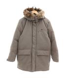 バーバリーブラックレーベル BURBERRY BLACK LABEL ダウンジャケット フォックスファー フード ロゴ刺繍 M グレージュ /AE ■GY47