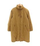 バーバリー BURBERRY 白タグ ヴィンテージ 中綿コート ジップアップ 刺繍 ロゴ ロング丈 9AR ベージュ /AE ■GY47