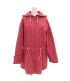 バーバリーズ Burberrys ヴィンテージ キルティングコート 中綿 フード ミドル 裏チェック ロゴ刺繍 スエード調 9 ピンク /GV ■GY47